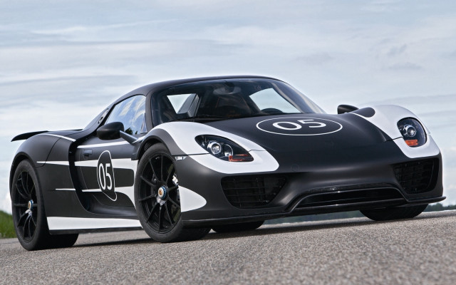 Black white sports car driving free wallpaper - medium preview image