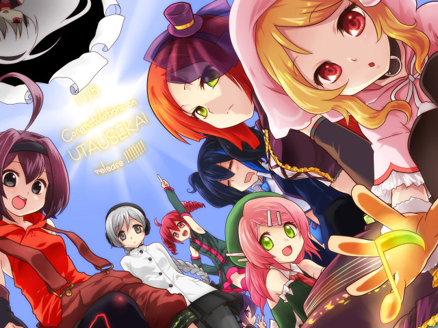 Anime girls colored hair makeup #3 free wallpaper - medium preview image