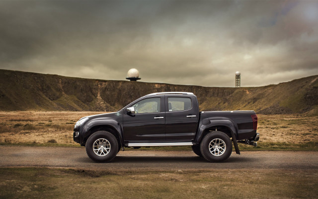 Black truck hill satellite dish free wallpaper - medium preview image