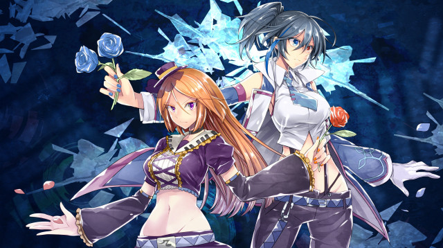 Anime characters blue background broken free wallpaper - medium preview image