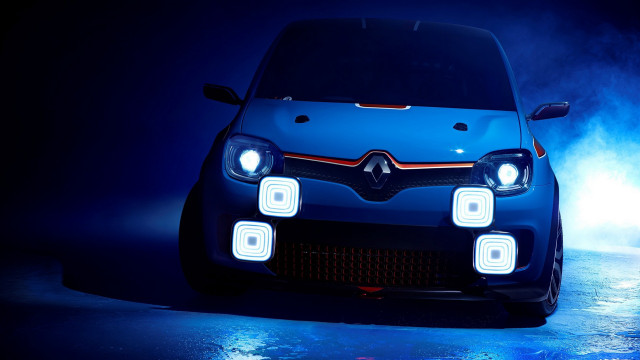 Blue car headlights fog rayonism free wallpaper - medium preview image