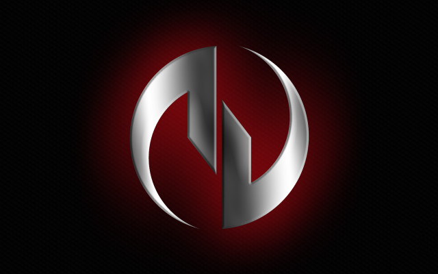 Silver red logo black background free wallpaper - medium preview image