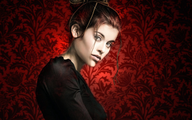 Woman crown red background gothic free wallpaper - medium preview image