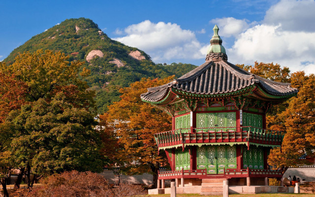 Green red building forest mountain #2 free wallpaper - medium preview image
