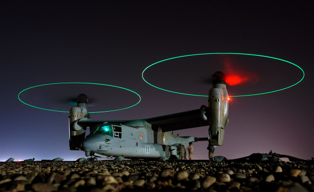 Military helicopter night flying rocky free wallpaper - medium preview image