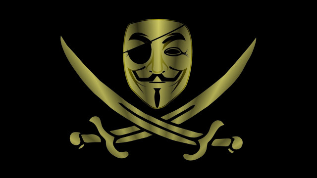 Pirate mask swords crossbones digital free wallpaper - medium preview image