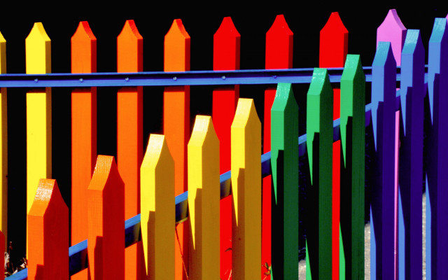 Colorful fence rainbow topper saturated free wallpaper - medium preview image