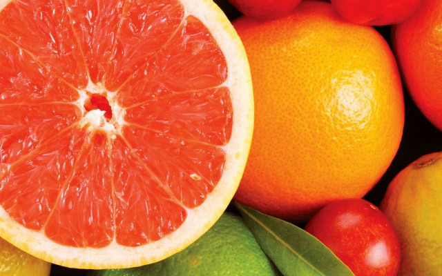 Grapefruit limes leaves oranges stilllife free wallpaper - medium preview image