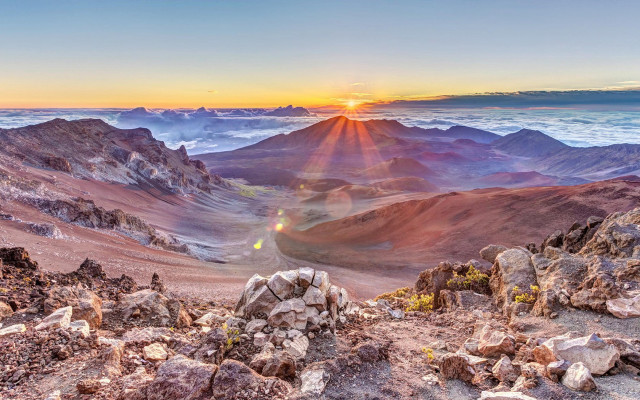Mountain range sunset clouds rocks #2 free wallpaper - medium preview image