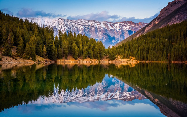 Mountain range reflection lake forest #11 free wallpaper - medium preview image