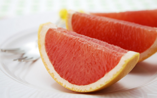 Grapefruit plate fork neoplasticism orange free wallpaper - medium preview image