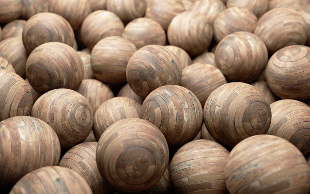 Wooden balls pyramid kinetic art free wallpaper - medium preview image