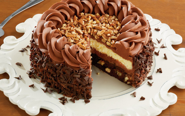 Chocolate cake slice plate fork free wallpaper - medium preview image