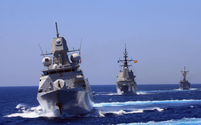 Ships ocean sky clouds military free wallpaper - medium preview image