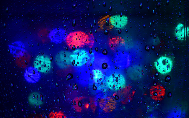 Rain drops colorful lights astronaut free wallpaper - medium preview image