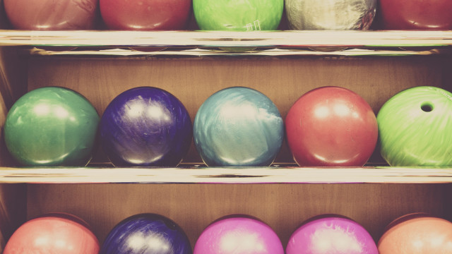 Bowling balls shelf florianne becker free wallpaper - medium preview image