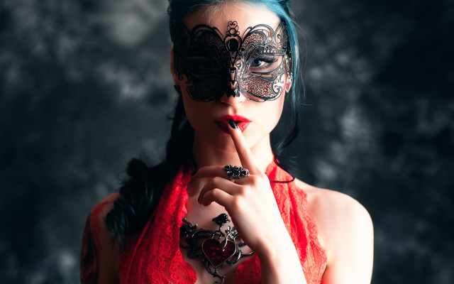 Woman masking hush gothic fantasy free wallpaper - medium preview image