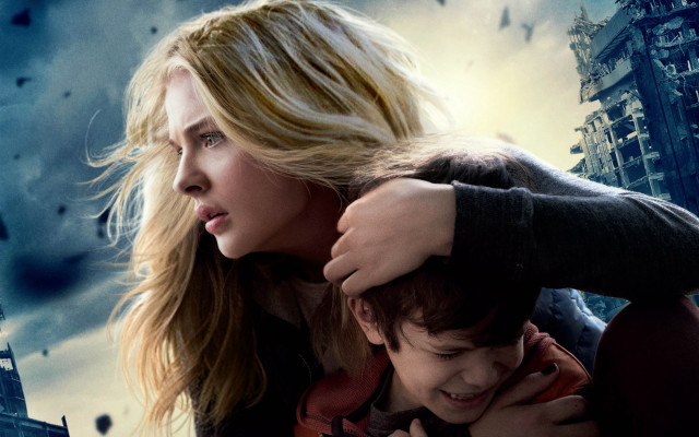 Woman boy hug cityscape stormy free wallpaper - medium preview image