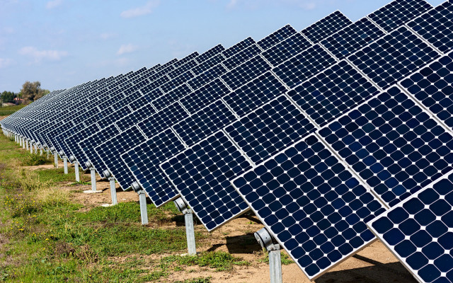 Solar panels field urban garden free wallpaper - medium preview image