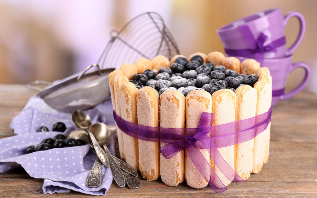 Blueberry cake basket purple ribbon #2 free wallpaper - medium preview image