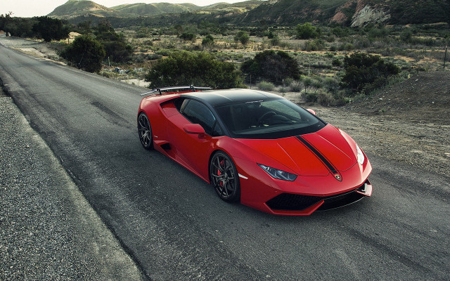 Red sports car desert road #13 free wallpaper - medium preview image