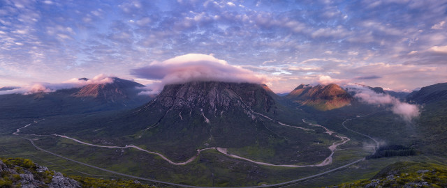 Mountain road river clouds sky free wallpaper - medium preview image