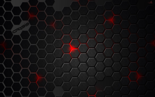 Black red background hexagons lights free wallpaper - medium preview image