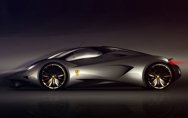 Futuristic car red light front free wallpaper - medium preview image