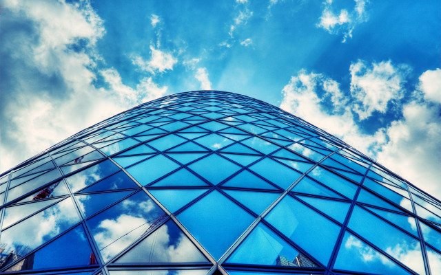 Tall building blue sky clouds #6 free wallpaper - medium preview image