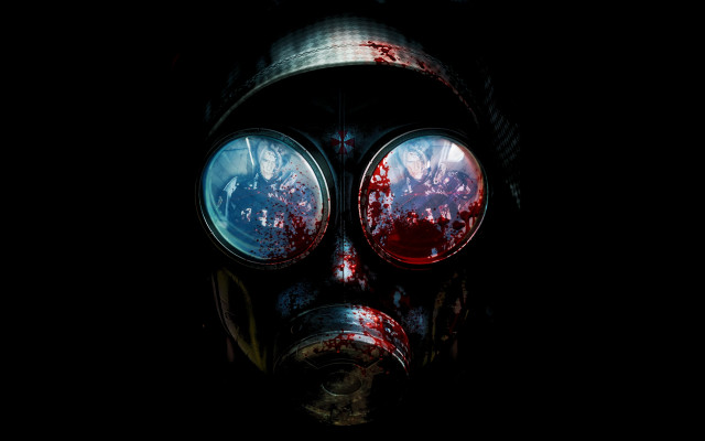 Gasmask blood redlight biopunk space free wallpaper - medium preview image