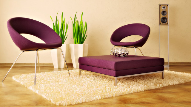 Livingroom purplechair speaker plant vase free wallpaper - medium preview image