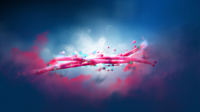Pink object floating blue sky free wallpaper - medium preview image