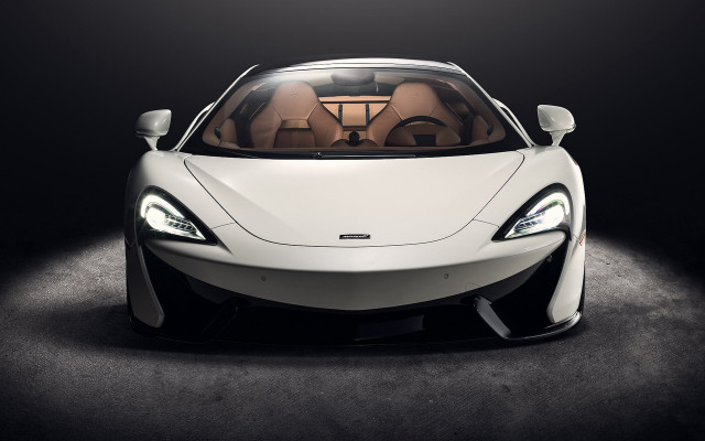 White sports car brown leather free wallpaper - medium preview image