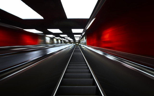 Train tunnel red walls longexposure free wallpaper - medium preview image