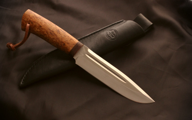 Knife wooden handle black cloth free wallpaper - medium preview image