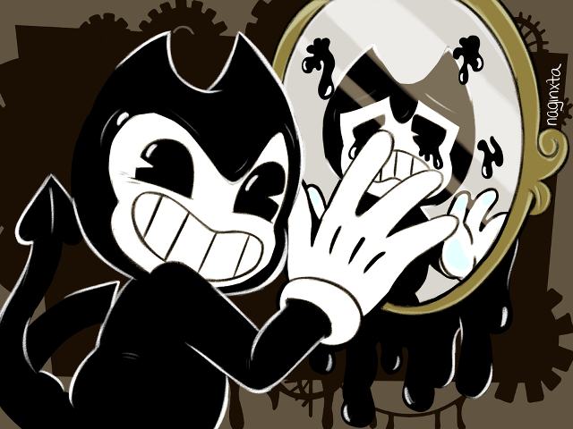 Cartoon character smiling mirror self free wallpaper - medium preview image