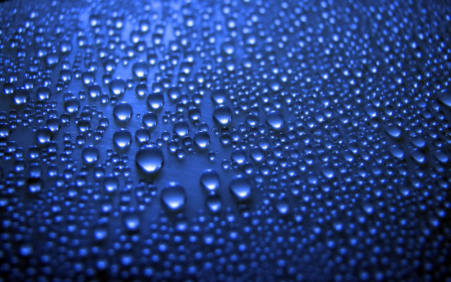 Water droplets blue surface night free wallpaper - medium preview image
