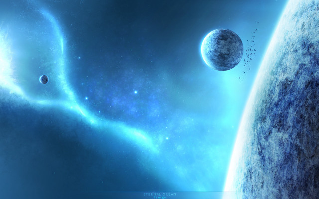 Space planet aurora milkyway lighthouse free wallpaper - medium preview image