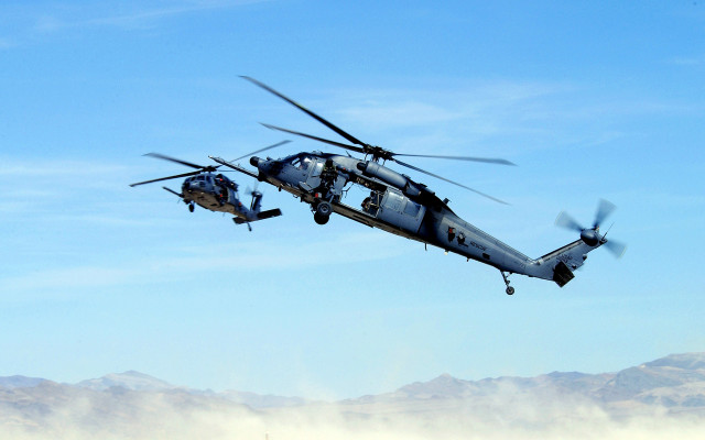 Helicopter american scene mountains clouds free wallpaper - medium preview image
