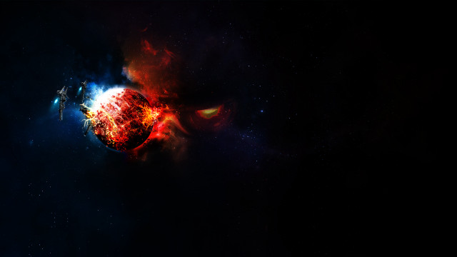 Space ship lighting black background free wallpaper - medium preview image