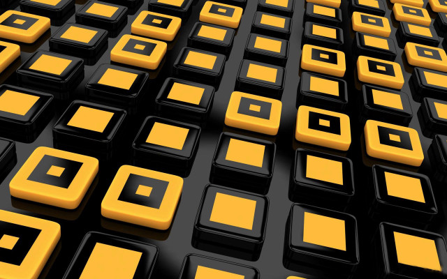 Black yellow squares abstract ambient free wallpaper - medium preview image