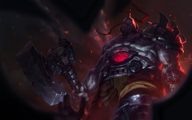 Demonic axe flames smoke red free wallpaper - medium preview image