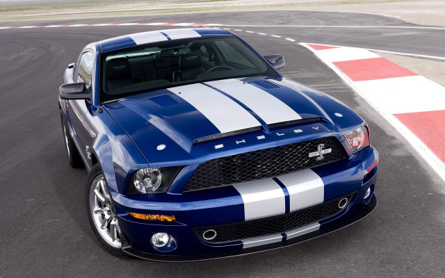 Blue mustang race track white free wallpaper - medium preview image