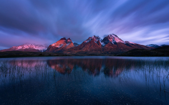 Mountain lake clouds mystical colors free wallpaper - medium preview image