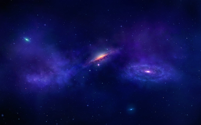 Large small galaxy blue light free wallpaper - medium preview image