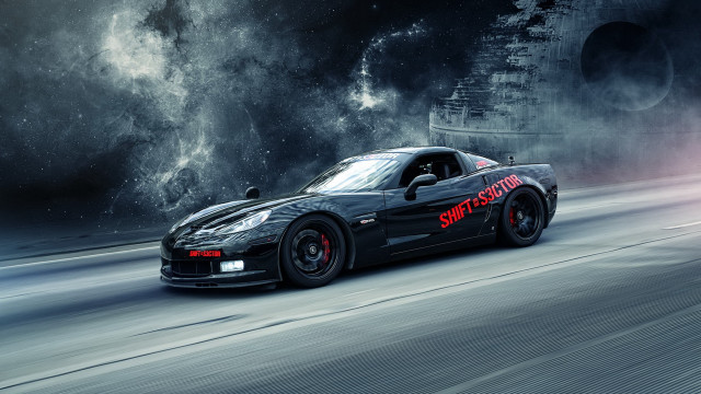 Black sports car spacecraft smoke free wallpaper - medium preview image