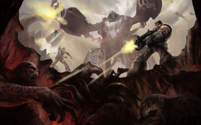 Man robot demon battle explosion free wallpaper - medium preview image