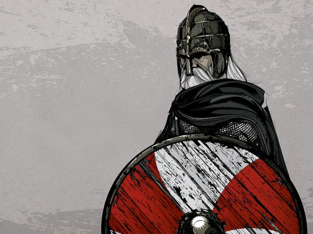 Man black outfit shield sword free wallpaper - medium preview image