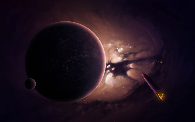 Space blackhole distantplanet moon galaxy free wallpaper - medium preview image
