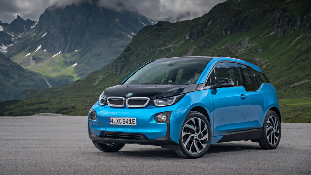 Blue bmw i3 mountain cloudy free wallpaper - medium preview image